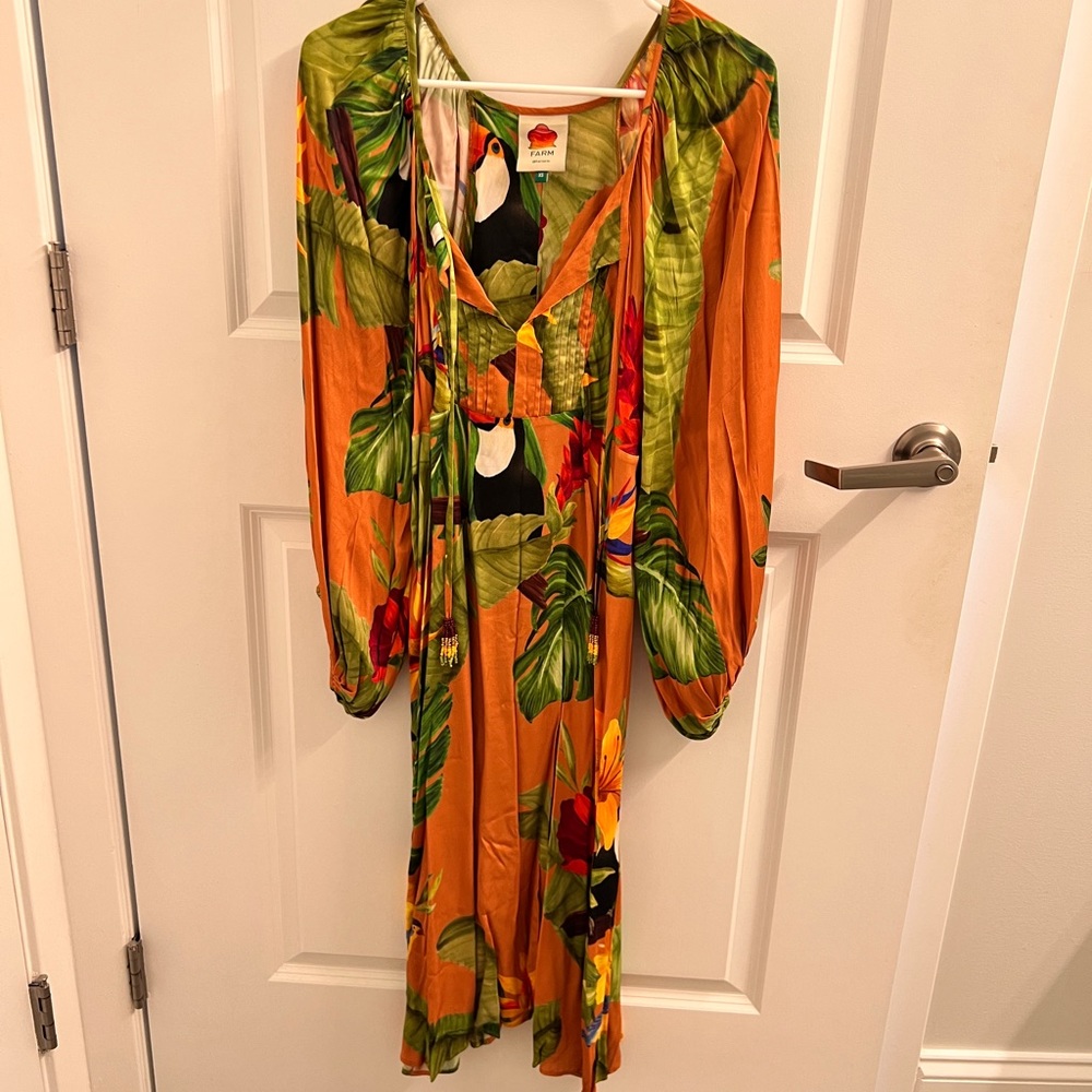 Farm Rio Satin Midi Dress